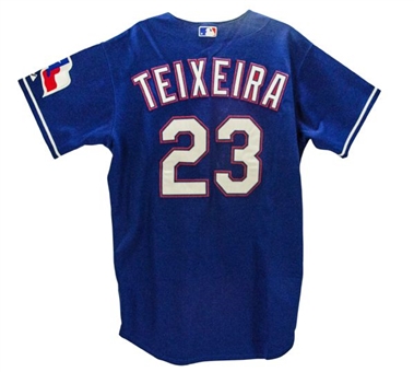 Mark Teixeira 2004 Game Worn Texas Rangers Rookie Jersey 